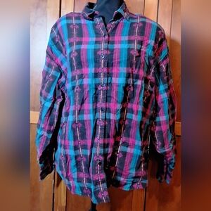 MISSION BAY long sleeve button-down plaid shirt Size 20W